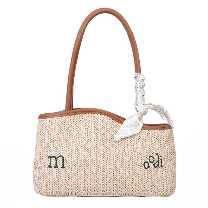 Модная плетеная соломенная сумка через плечо, женская дизайнерская роскошная плетеная сумка-ведро, новейшая летняя пляжная соломенная сумка, женская сумка