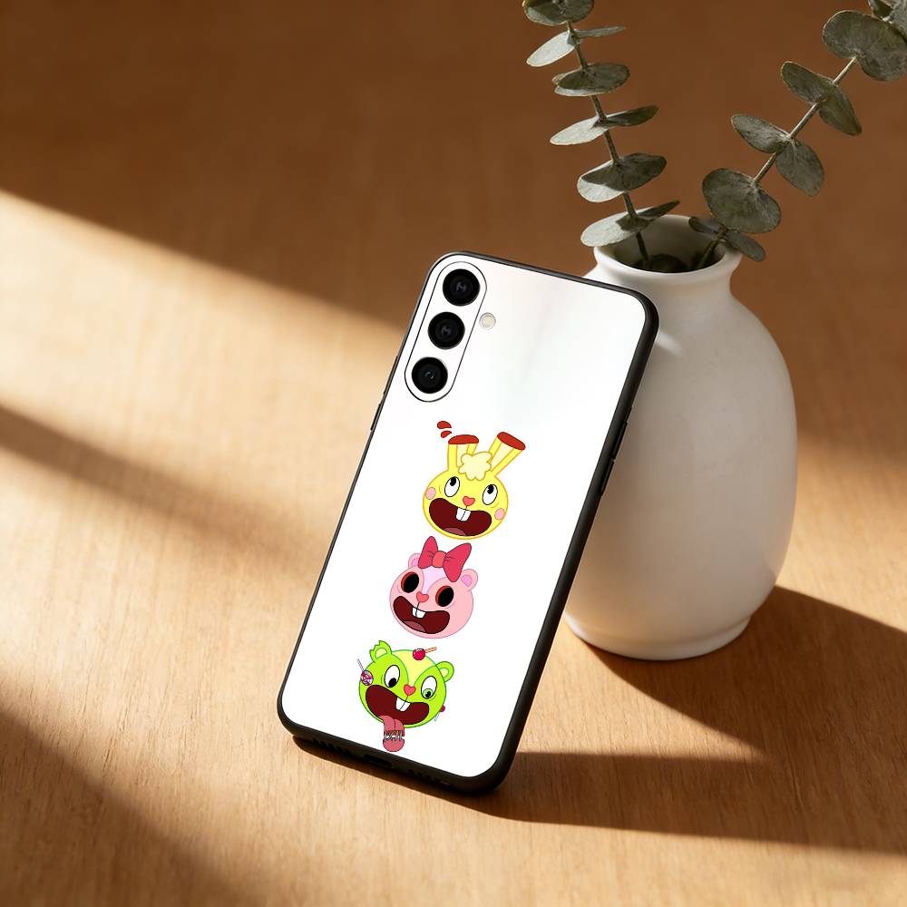 h-Happy T-Tree Friends Phone Case For Samsung Galaxy A20,21s,22,31,32,52,53,72,73,80,91 Soft Black Shell