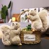 Eichhörnchen Plüschpuppe Anti-Split Flauschig Heimdekorativ Graues Eichhörnchen Plüsch mit Nüsschen für Schreibtisch