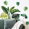 Tropical Green Plant Leaf Butterfly Wall Sticker Self-Adhesive Home Decor for Living Room Bedroom Entrance Decoration