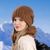 Fleece Lined Winter Beanie Hat Scarf Set Thicken Warm Wool Hat Thermal Knit Cap  Winter Season