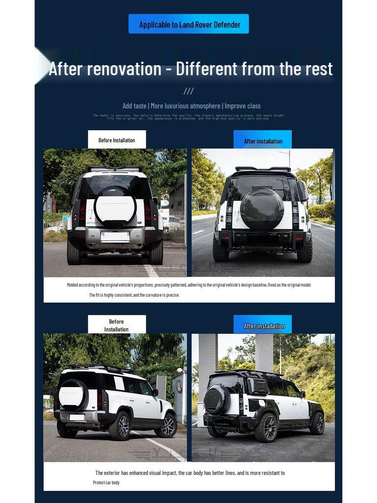 Land Rover Defender Carbon Fiber Rear Spoiler - Chelsea, Tiger Fang, KN Styles