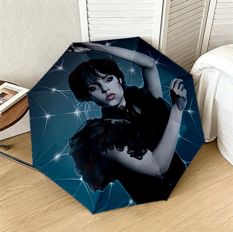 Dark Elegance 8 Ribs 3Fold Black Glue Uv Protection Umbrella Sun Protection Rainproof Compact Folding Umbrella For Travel Daily Use C923674