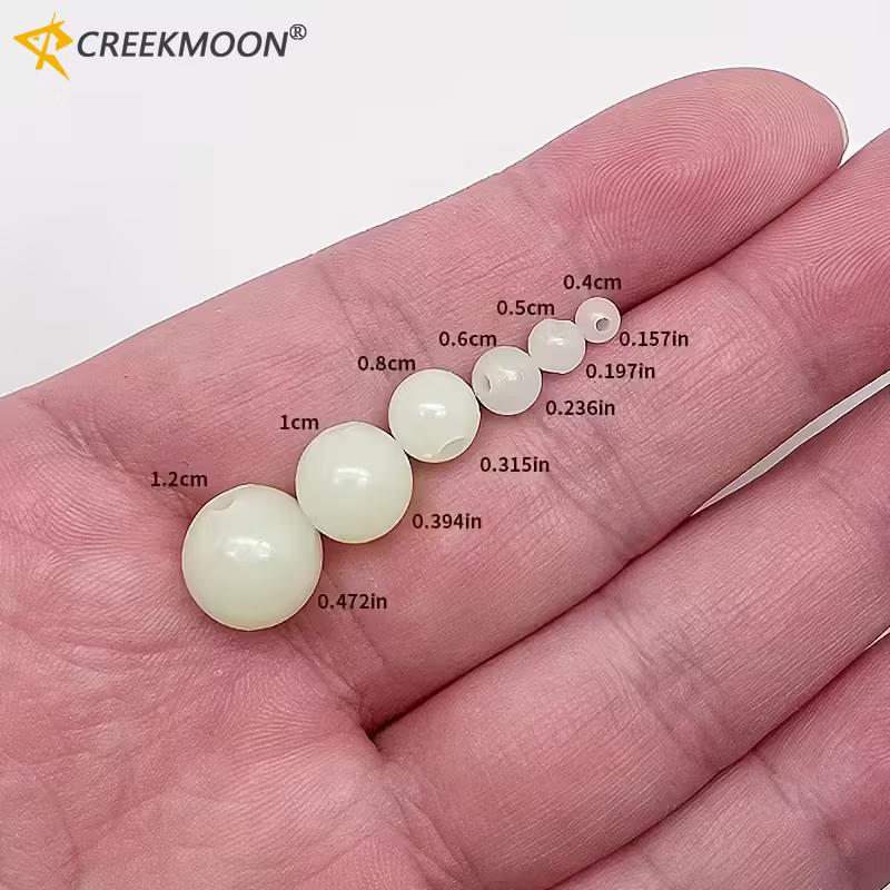 100pcs 6mm Fishsing Lumo Beads Luminous Beads Fishing Space Beans Soft Rubber Lure Light Glowing Float Balls for Outdoor Fishing Tackles Accessories