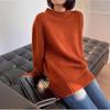 Women's 100% Wool Thick Loose Round Neck Plus Size Knit Sweater