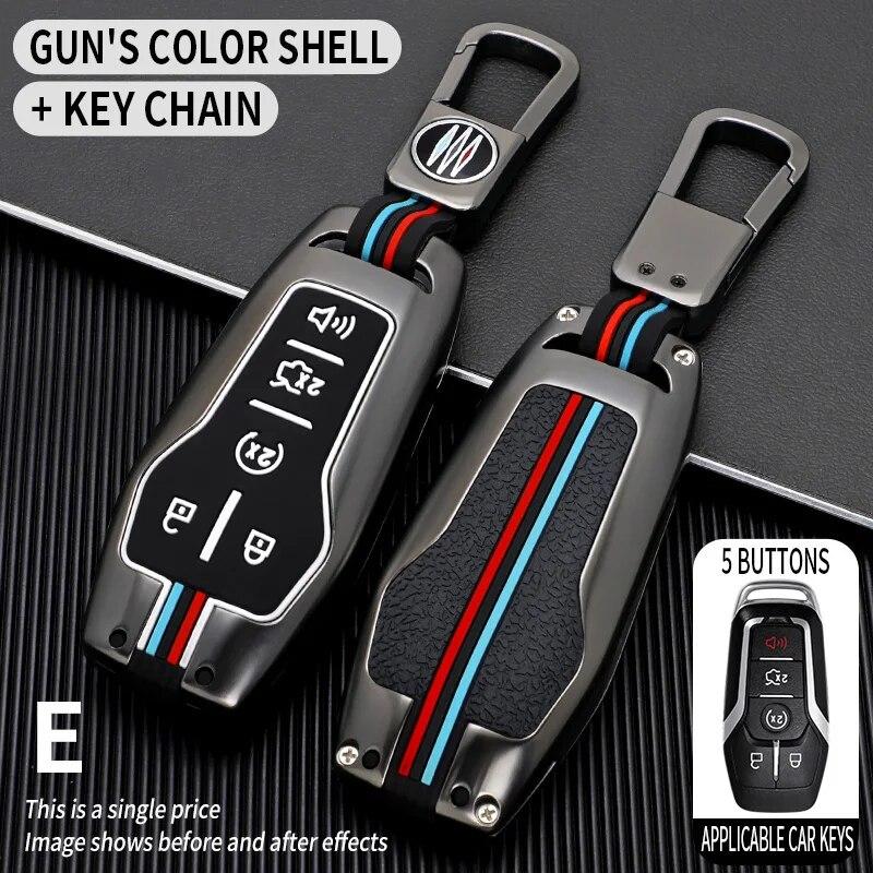 Carbon Fiber Alloy Car Key Fob Case Cover Holder for Ford Fusion Explorer Mustang Edge F-150 Mondeo for Lincoln MKZ MKC MKX