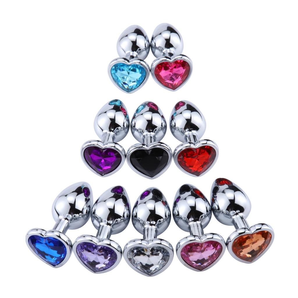 Anal Plug Sex Toys Stainless Smooth Steel Butt Plug Tail Crystal Jewelry Trainer For Women/Man