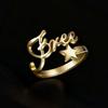 Atoztide Custom Name Ring Unique Personalized Charm Fashion Stainless Steel Letter Gold Color For Women Girlfriend Jewelry Gift