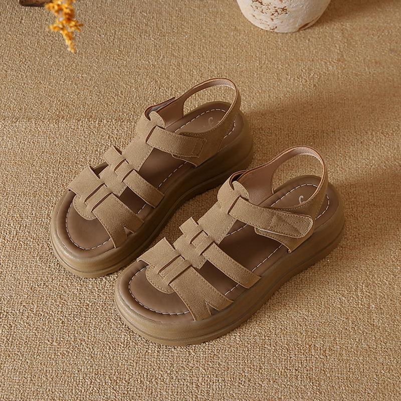 Plus size sandals French platform Roman sandals women's summer outdoor new temperament celebrity heightened beach shoes