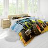 Tractor Pattern Quilt Cover Three-Piece Digital Printing Bedding Duvet Cover Kit