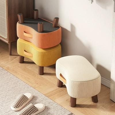Potable Small Wood Chair Household Shoe Changing Stool Sofa Living Room Foot Rest Stool Tea Table Children Bathroom Footstool