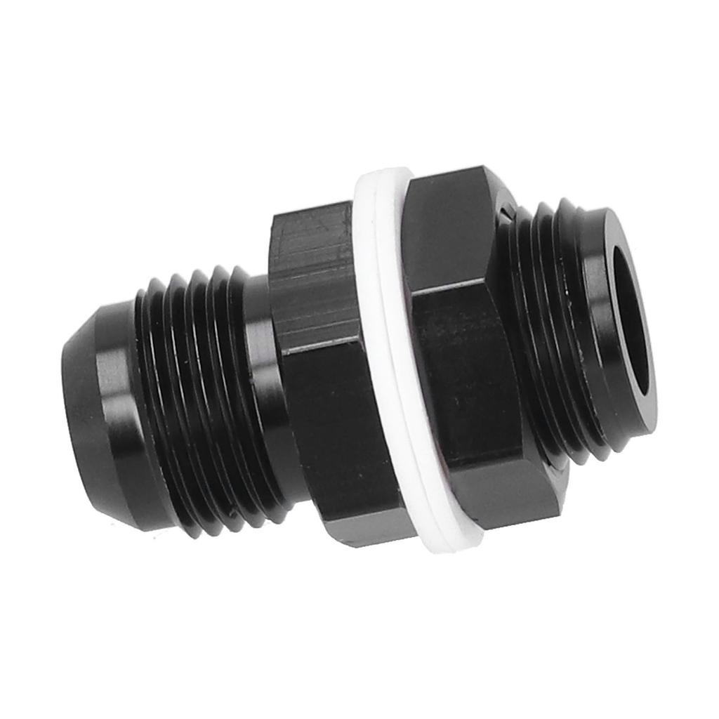 10AN To 10AN Straight Fuel Cell Bulkhead Fitting Male Thread 6061‑T6 Aluminum with 2 Washers