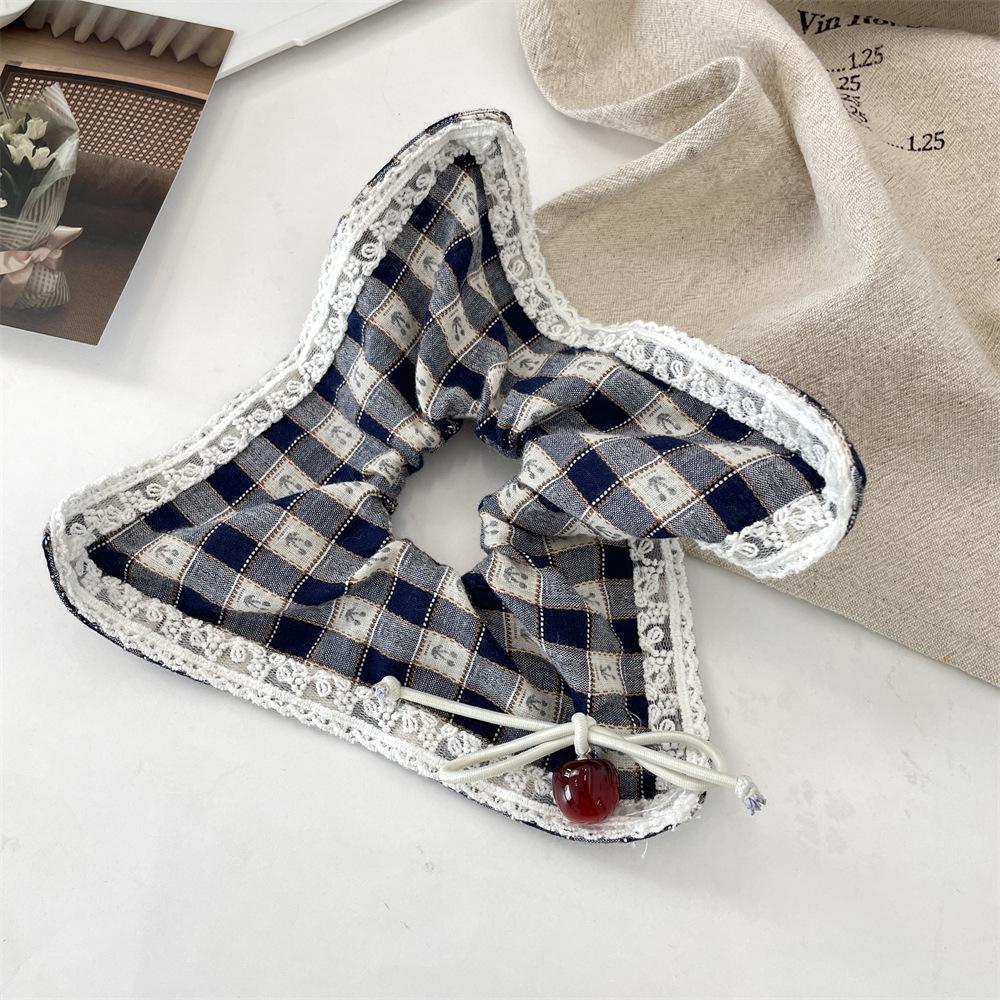 

33 толстая кишка резинка для волос ветряная мельница резинка для волос весна новинка красная клетка вишня квадратное полотенце хвостик эластичная резинка для волос синий