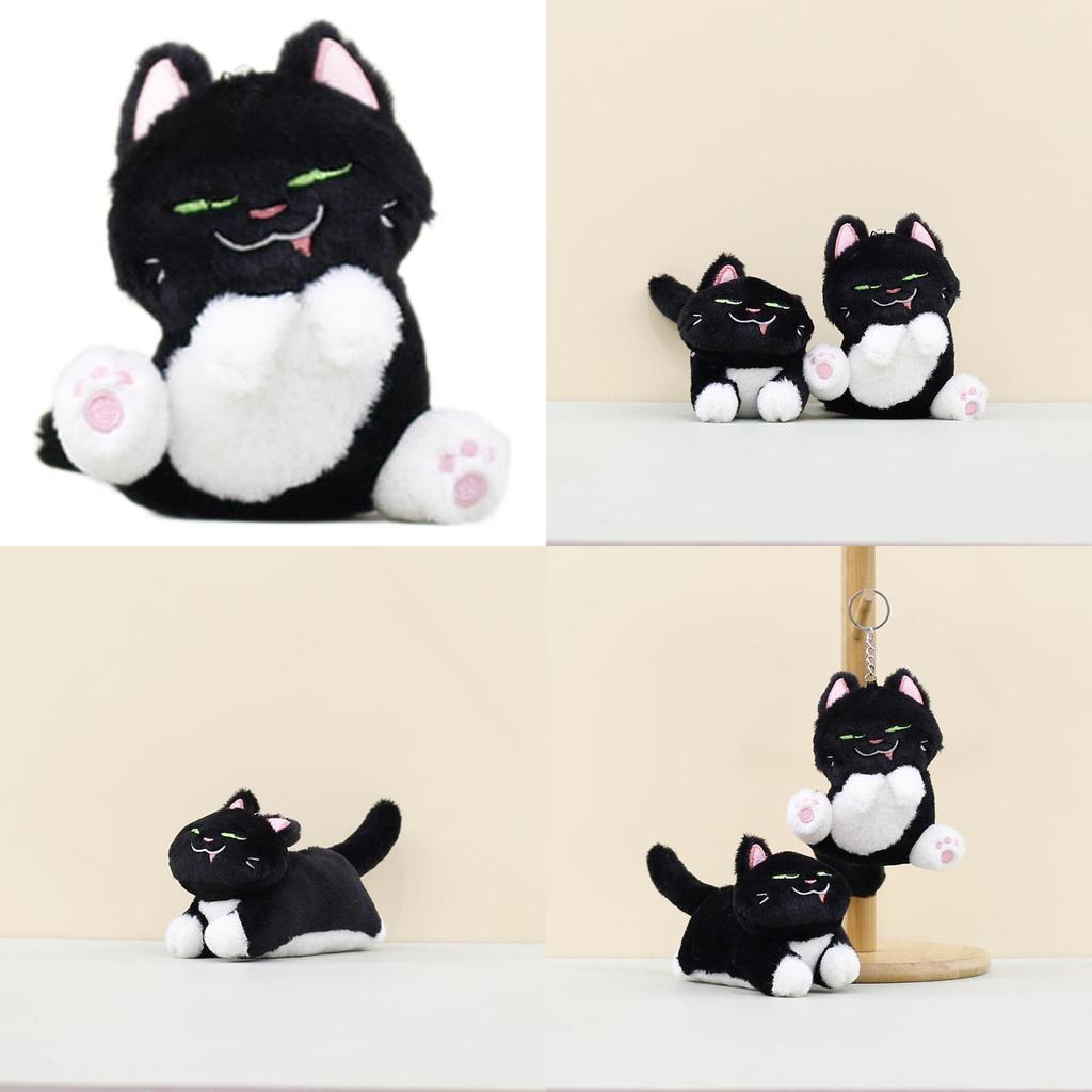 Charming Plush Cat Stuffed Animal Keychain High Quality Soft Short Fur Design
