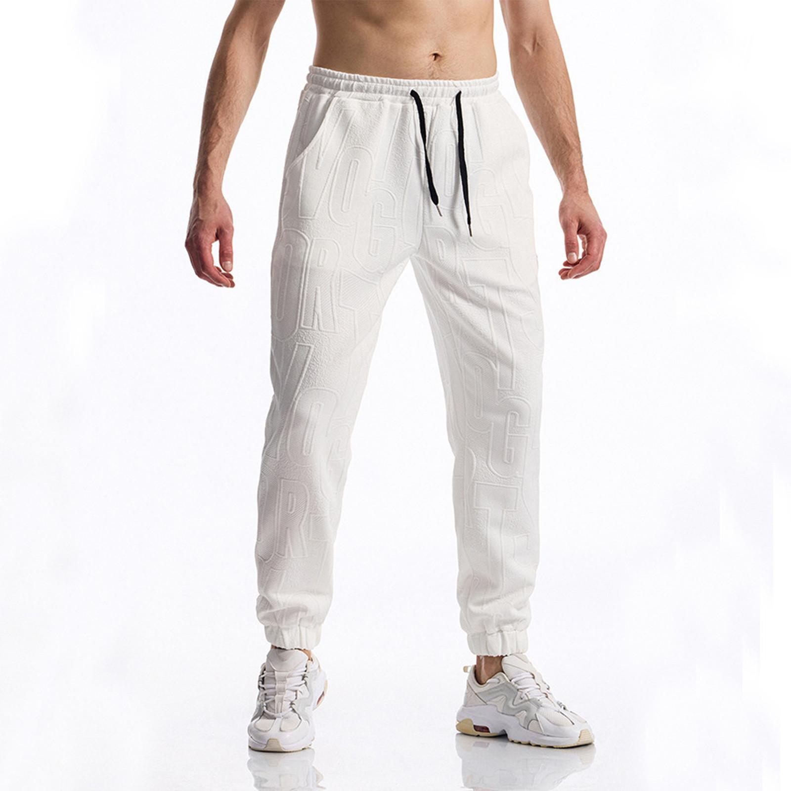 

Мужские спортивные брюки, свободные повседневные брюки на шнурке, модные брюки XL белый