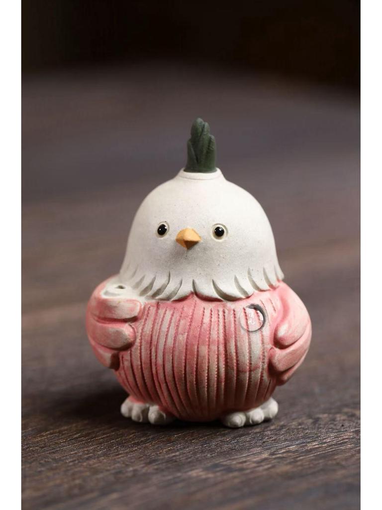 Yixing Purple Clay Garlic Bird Incense Holder: A Creative Tea Ceremony Ornament