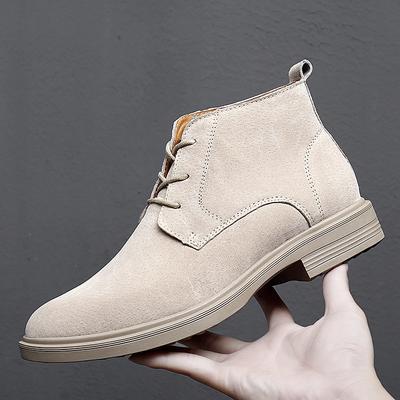 Stivali Uomo Pelle Scamosciata Scarpe Uomo Moda Chelsea Stivaletti Scarpe da Uomo Uomo Stringate Scarpe Casual Maschili Comode Stivale da Esterno