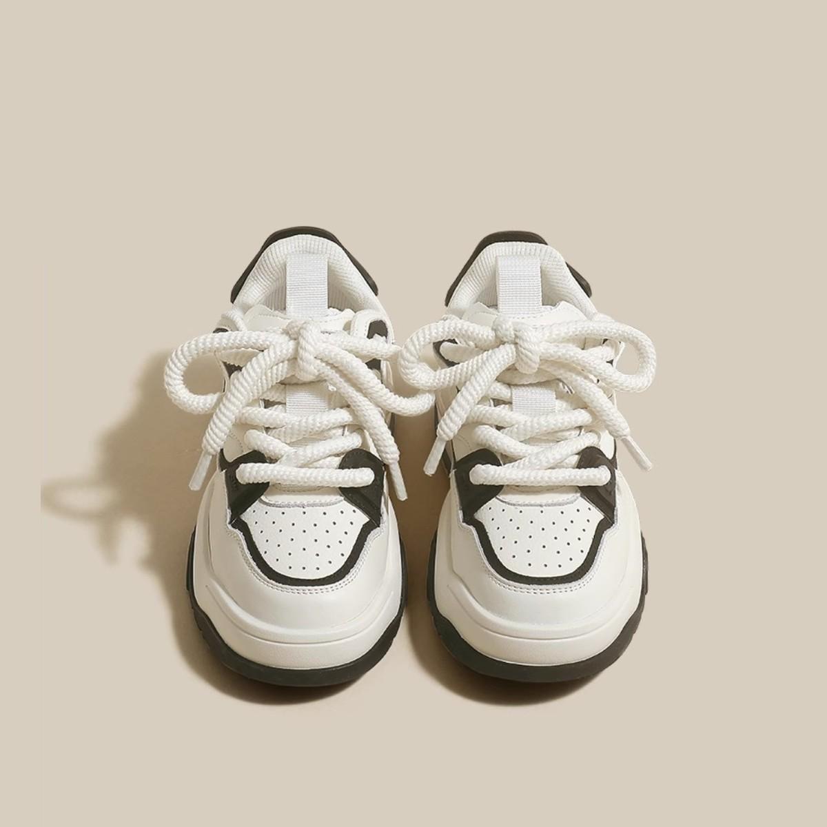 

Модные туфли для сноуборда на толстой подошве с новой подошвой в стиле колледжа со шнурками из толстой пеньковой веревки, универсальные повседневные легкие спортивные туфли для сноуборда 40 чёрный