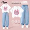 Girls' Summer Short-Sleeve T-shirt & Tencel Denim Pants Set