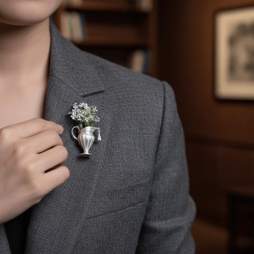 Elegant Flower Pot Brooch Exquisite Can Be Arranged In Flower Brooch  Niche Artistic