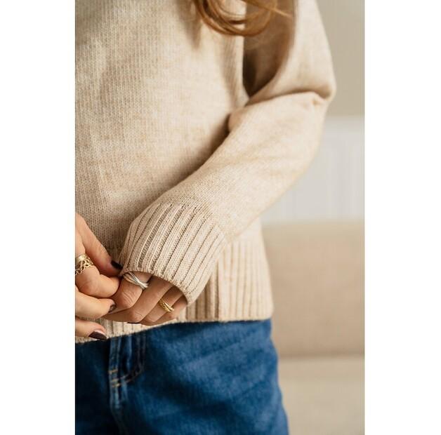 Свитер TeeShoppen Кошулка с воротником в ряд oversized