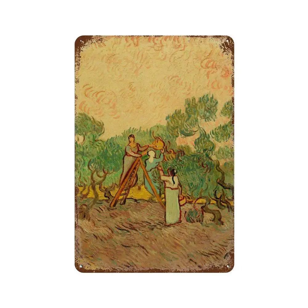 Affiche de Collection de Peintures à l'Huile Célèbres Vintage Décorative Van Gogh Plaque Métallique en Étain Pour Atelier Pièce de Maison Décoration Murale Artistique