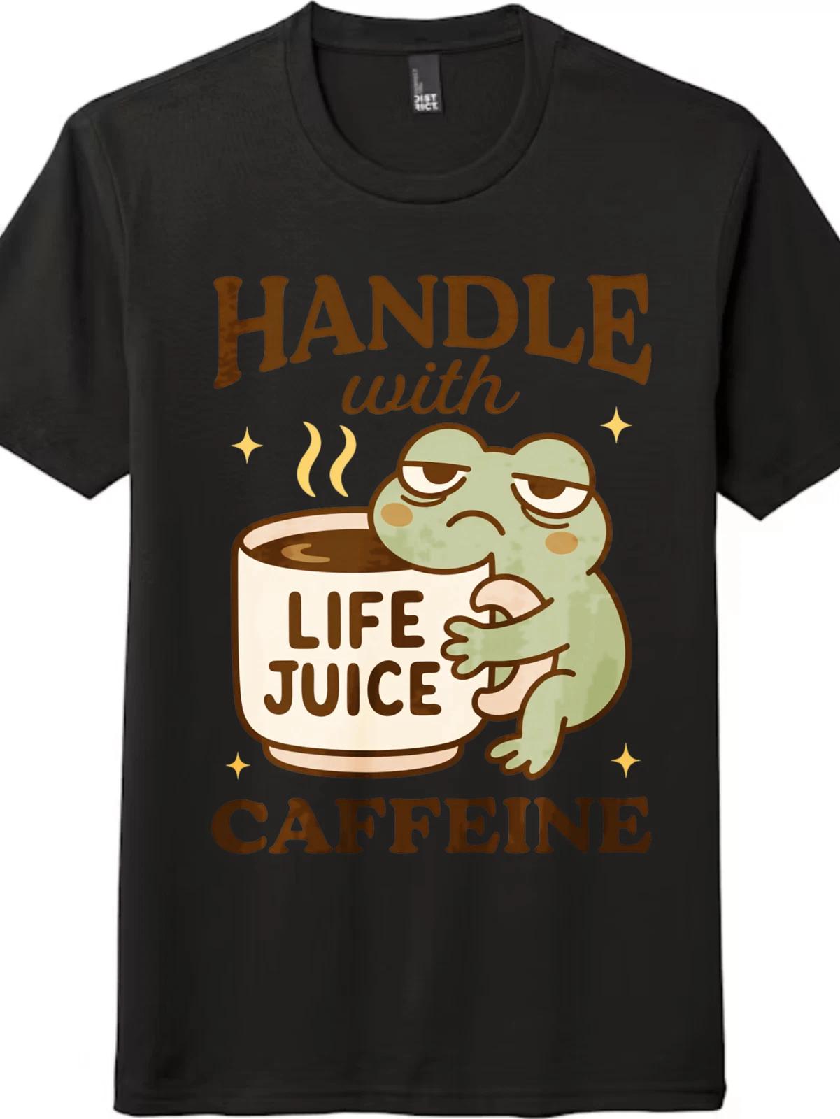 Lazy Frog  Life Juice  Caffeine Humor Tee | Funny Sarcastic T-Shirt, Unisex XXXXL