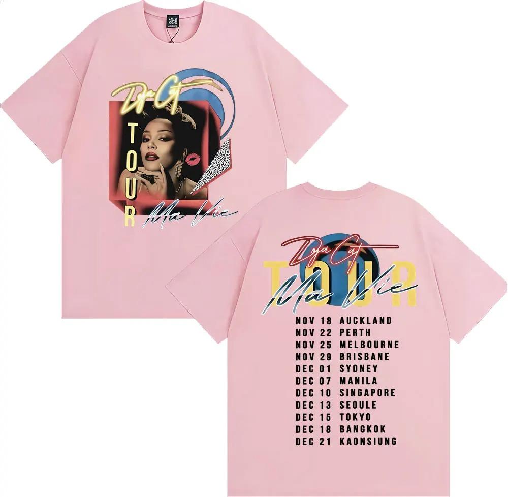 

2026 Doja Cat Ma Life World Tour Pattern TShirt Unisex Retro Fashion Cotton Trendy Streetwear Women And Men Tshirt S