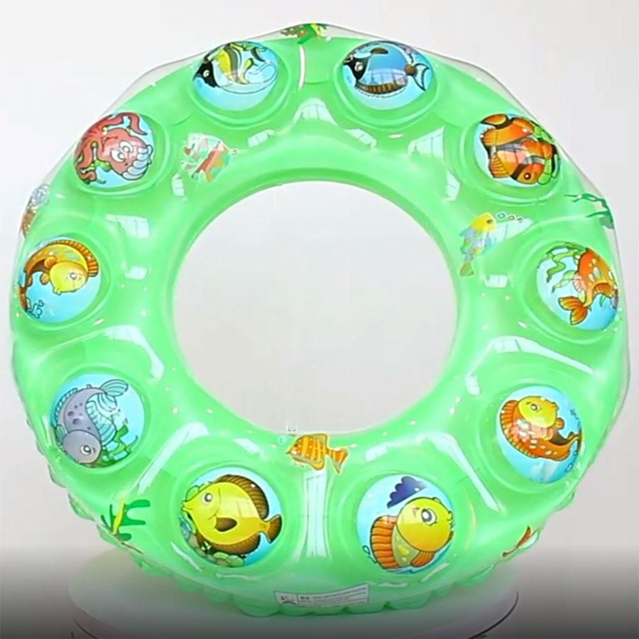 1 buc. Airbag dublu îngroșat Cerc de înot gonflabil de cristal pentru piscină de vară pentru copii, jucării de plajă pentru siguranță în apă plutitoare