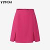 VONDA Summer Sets Women Short Sleeve Ruffled Tops and Mini Skirts Suits Outfits