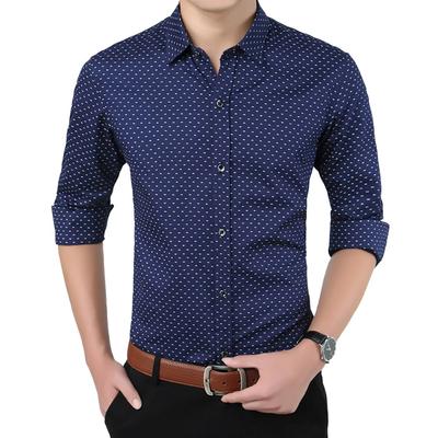 Men Men's Shirts Long Sleeve Printed Cotton Cultivate Morality Youth Shirt for Male Leisure Shirt