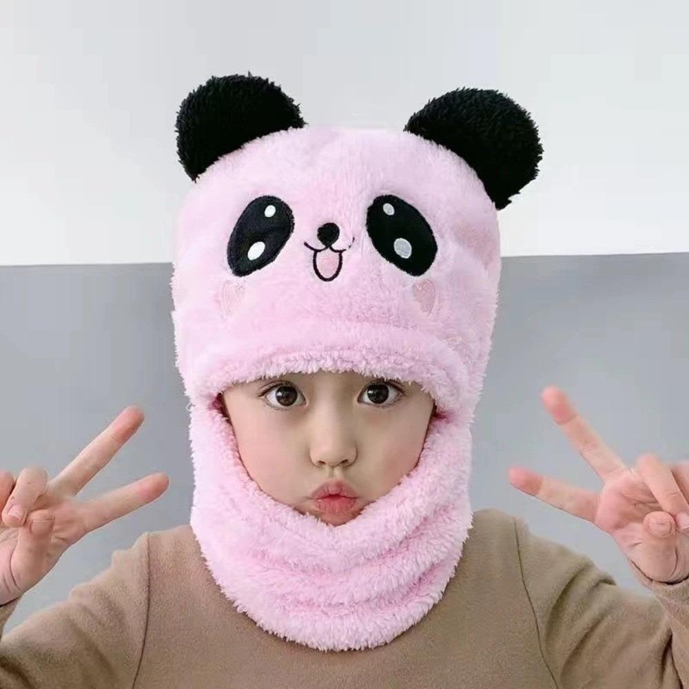 Cartoon Children Beanie Caps Fleece Warm Bonnet Scarf Fashion Kids Winter Hats  for Girls Boys