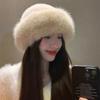 Warm Winter Plush Mongolian Hat Women Fur Bucket Cap Riding Thicken Fluffy Brimless Comfortable Fashion Outdoor Casual Soft Hat