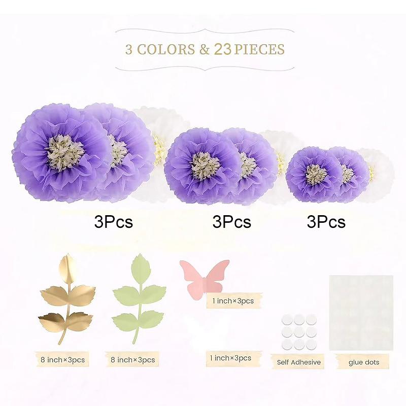 

Искусственные бумажные цветы Рождественские бумажные цветы Искусство и ремесла Украшения для вечеринок Доступно несколько вариантов фиолетовый