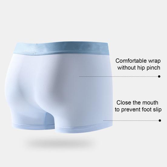 Men Boxer Underwear High Waist Ice Silk Seamless Thin Shorts Briefs Letter Print Quick Drying U-Convex Panties