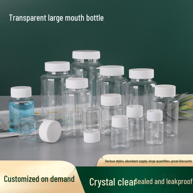 Wide Mouth Transparent Dispensing & Capsule Bottle