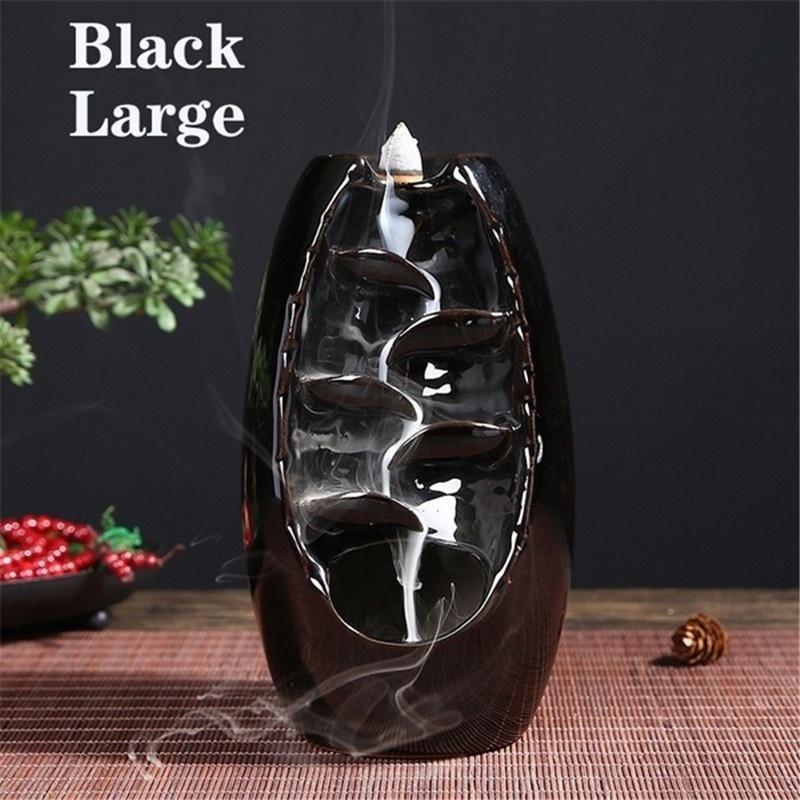 Ceramic Waterfall Backflow Incense Burner Creative Incense Sandalwood Tower Incense Home Decoration Gift Incense