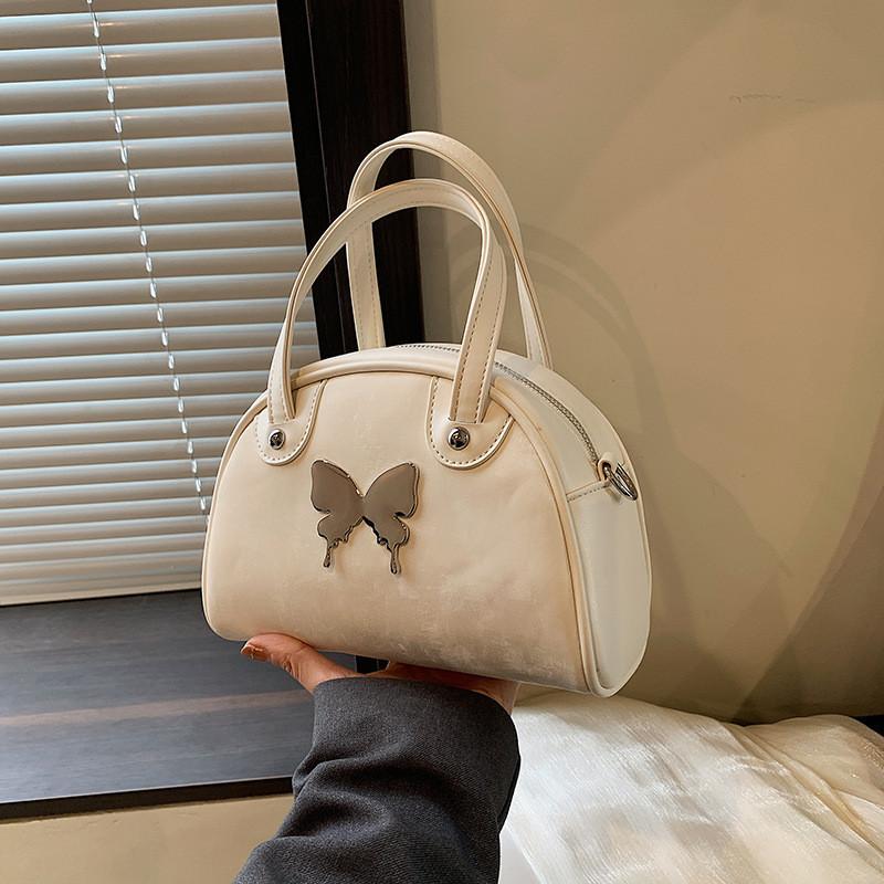 Trendy 2024 Street Style Color-block Butterfly Handbag With Chic Pu Material белый