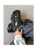 Black Warrior Men's 10CM Invisible Height Boost Shoes, Autumn Mesh Breathable Retro Dad Sneakers
