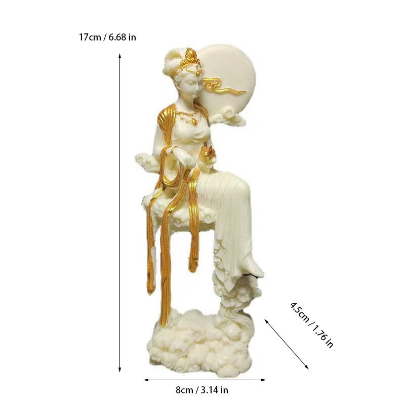 Resin Chang'e Fairy  Decorative Sculpture Statue Chinese Mythological Characters Home Room Office Decoration Accessories