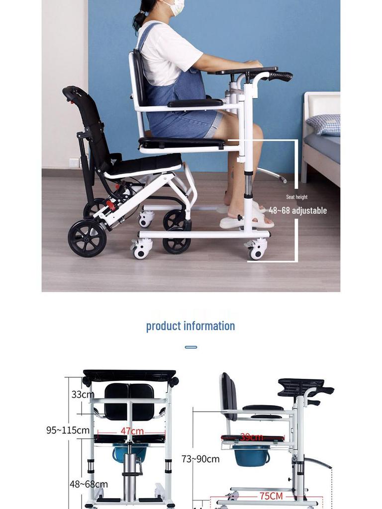 Hydraulic Lift Meal Table & Transfer Belt for Elderly and Bedridden Care