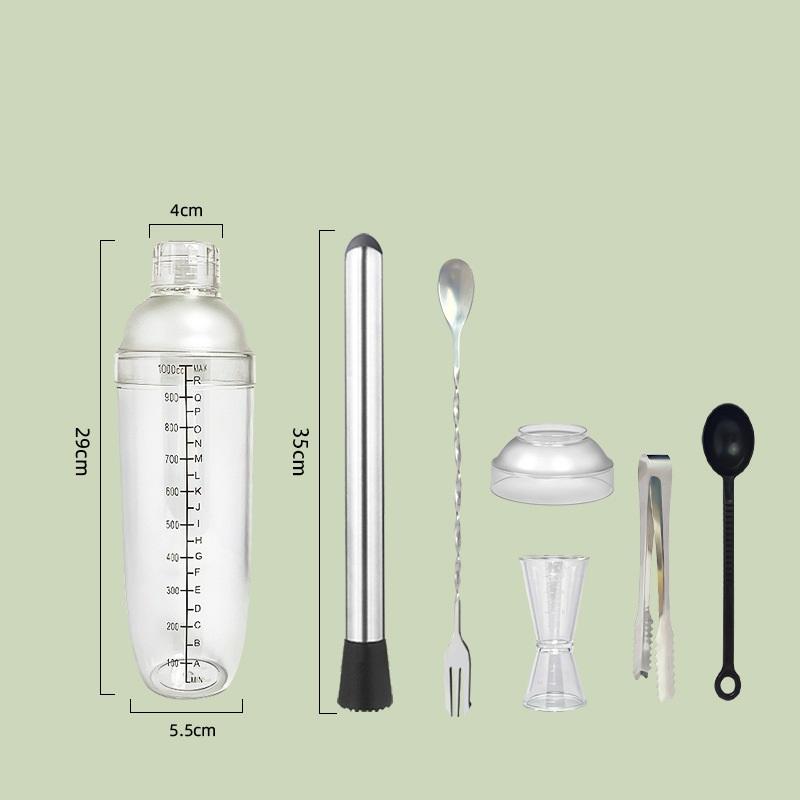 3/5/7Pcs Cocktail Shaker Set Cocktail Shaker And Measuring Jigger Set Drink Mixed Hand Shaker Tools For Bartending And Home Bar