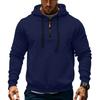 Sudadera con capucha de forro polar para hombre, casual, de manga larga, con cremallera de  1/4, sudaderas tipo jersey