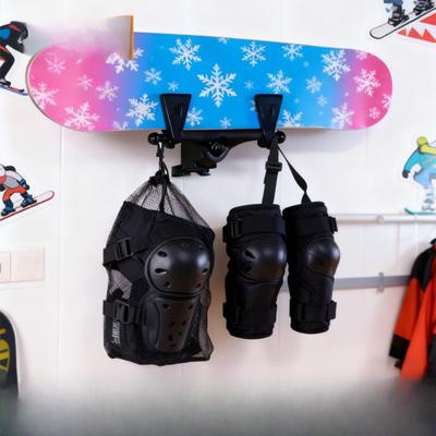 Ścienny Stojak do Przechowywania Nart i Desek Snowboardowych z Materiału ABS i Elementami Montażowymi do Schludnej Ekspozycji w Domach lub Garażach