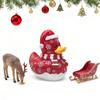 Kerst Ornament Eend Sneeuwpop Vorm Hars Figuur Kerstboom Eend Figuur Feestelijke Tafeldecoratie