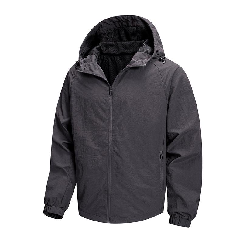 Giacca a guscio con cappuccio antivento da uomo per primavera/autunno - Abbigliamento outdoor e sportivo per alpinismo