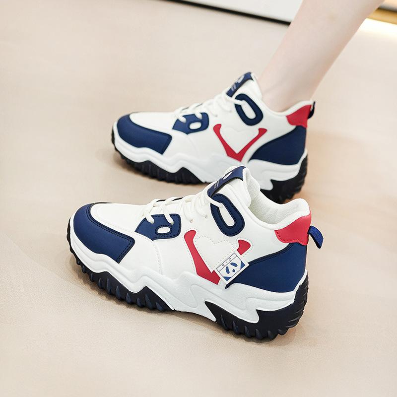 Autumn new dad shoes ins tide lace-up platform student sports and leisure shoes increase height Z