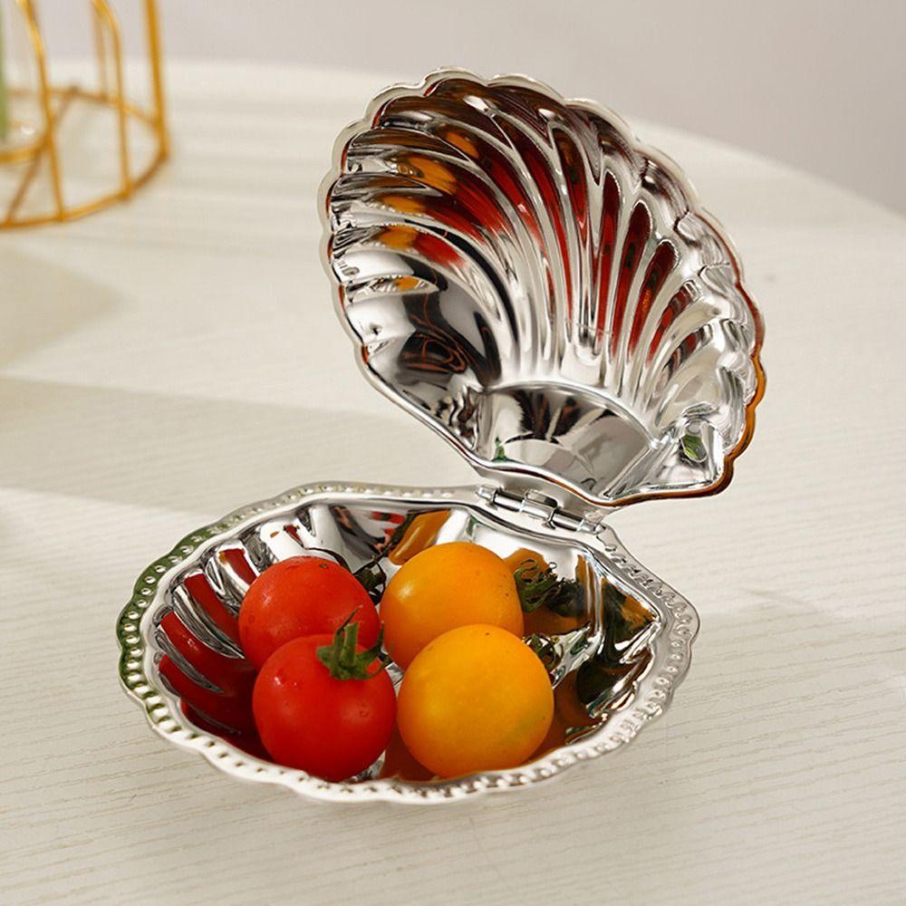 Shell Shape Fruit Snack Dish 304 Stainless Steel Snack Disc Creative Dessert Plate  Home