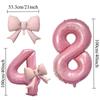 40inch Pink Bowknot Number Foil Balloons Wedding Birthday Party Decoration Anniversary Decorat Photo Props Party Supplies