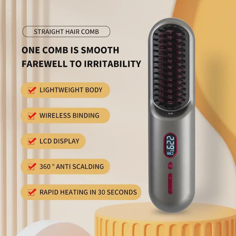Portable USB Wireless Ion Hair Straightener Comb